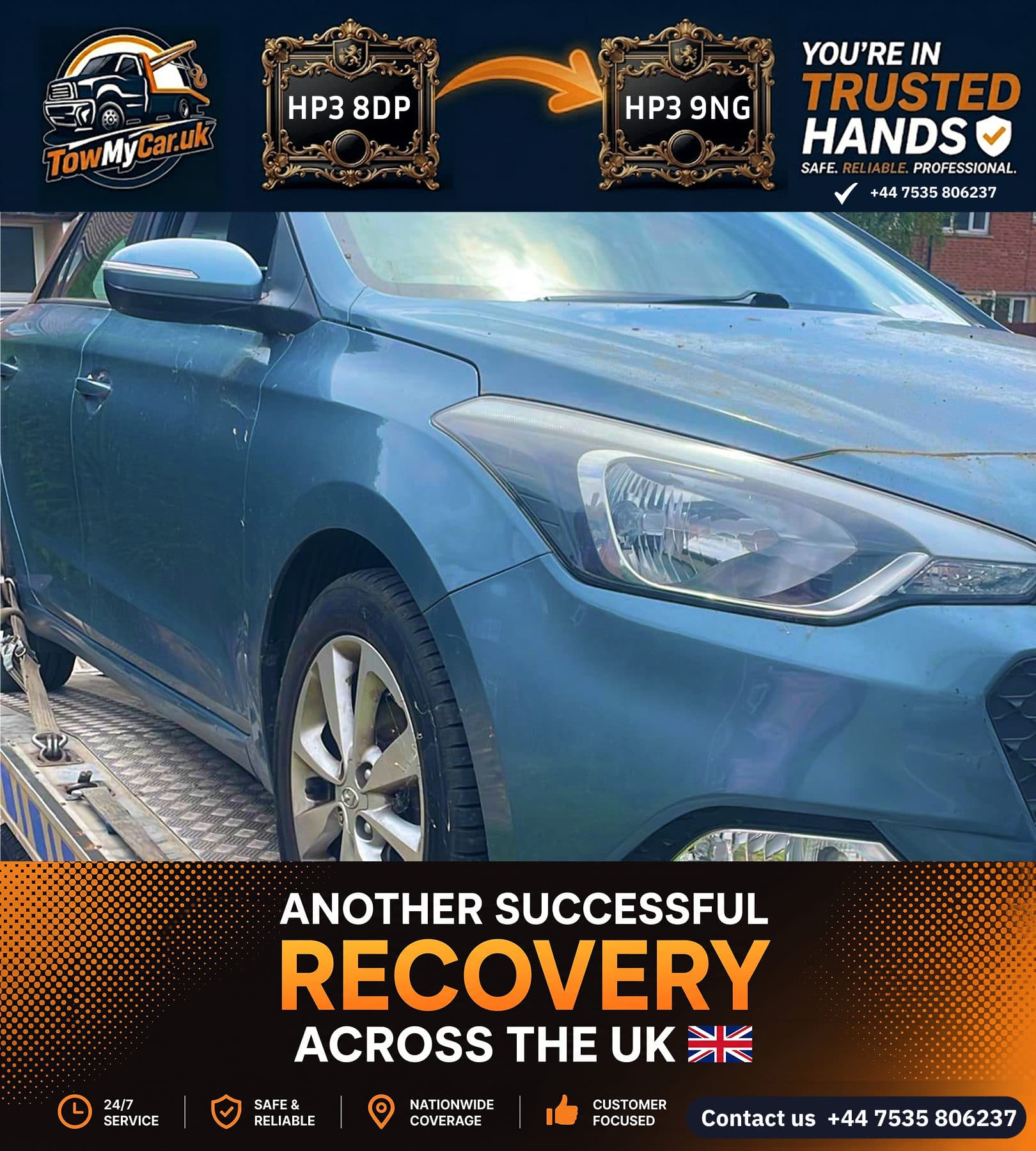 Recovery in Dacorum, unparished area → Dacorum, unparished area — TowMyCar UK roadside recovery