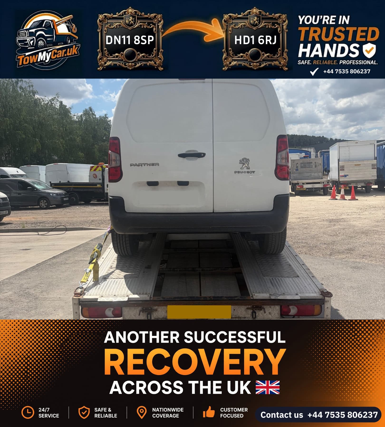 Recovery in Styrrup with Oldcotes → Kirklees, unparished area — TowMyCar UK roadside recovery