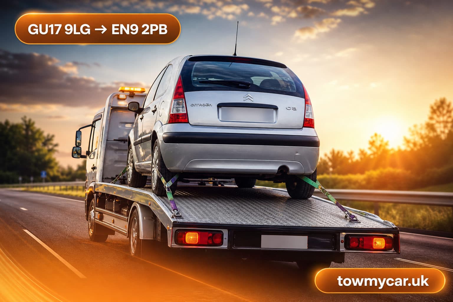 TOW in Eversley → Nazeing — TowMyCar UK roadside recovery