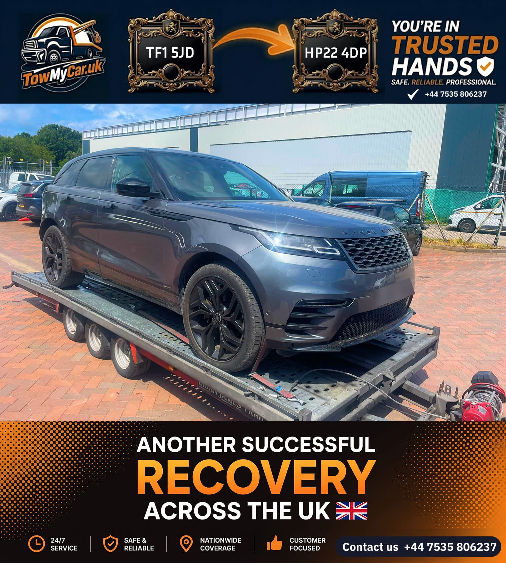 TOW in Ketley → Weedon — TowMyCar UK roadside recovery