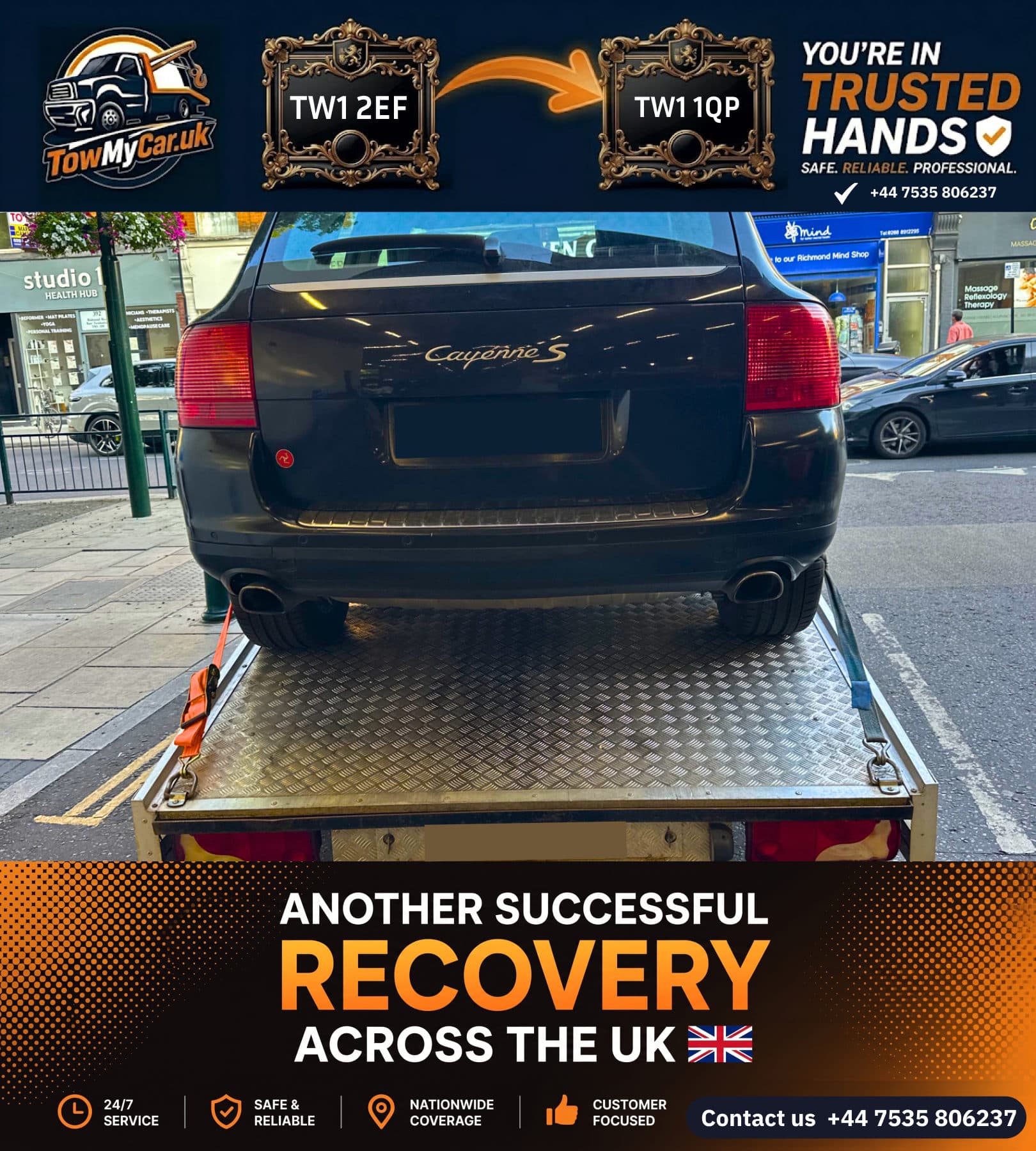 TOW in Richmond upon Thames, unparished area → Richmond upon Thames, unparished area — TowMyCar UK roadside recovery